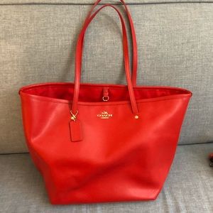 Red Coach Tote {LIKE NEW}